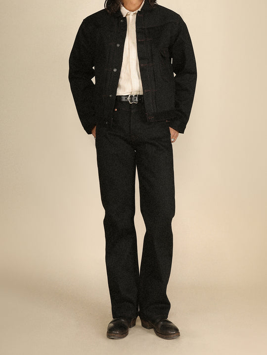 18.6OZ Black Swordsman Straight-Fit jeans
