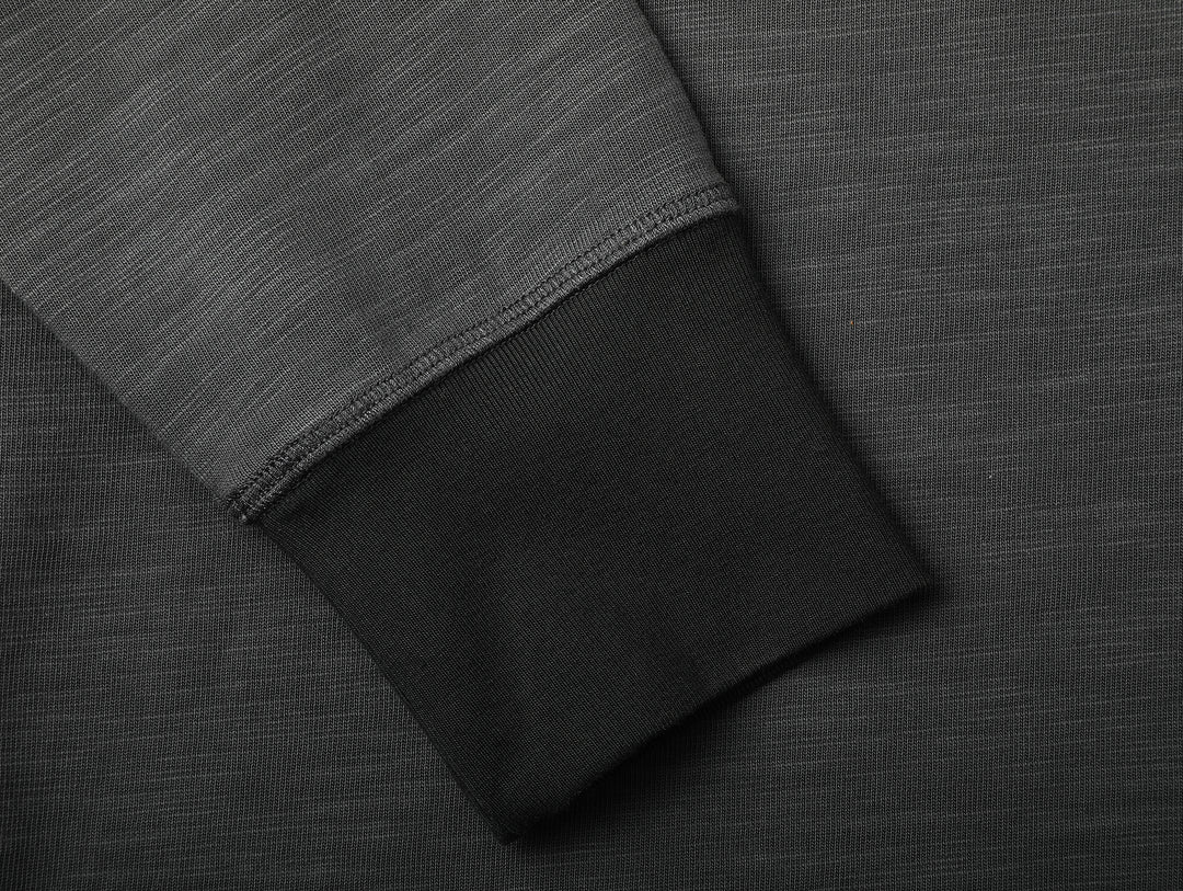Western Series Sashiko Panel T-shirt-Dark Brown