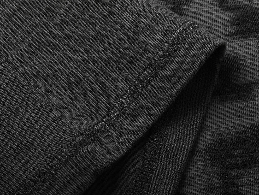 Western Series Sashiko Panel T-shirt-Dark Brown