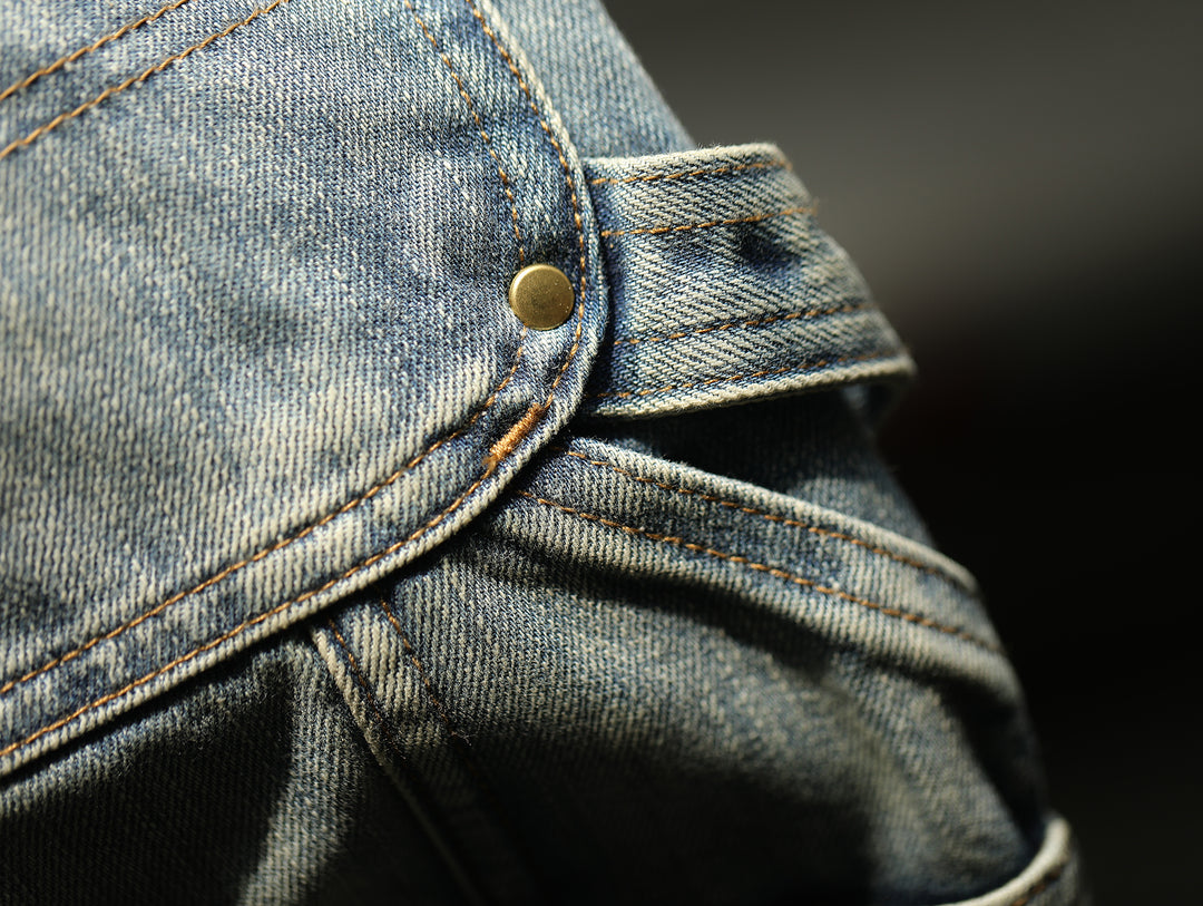 Washed Double Knee B01 Lumberjack Denim Flare Jeans