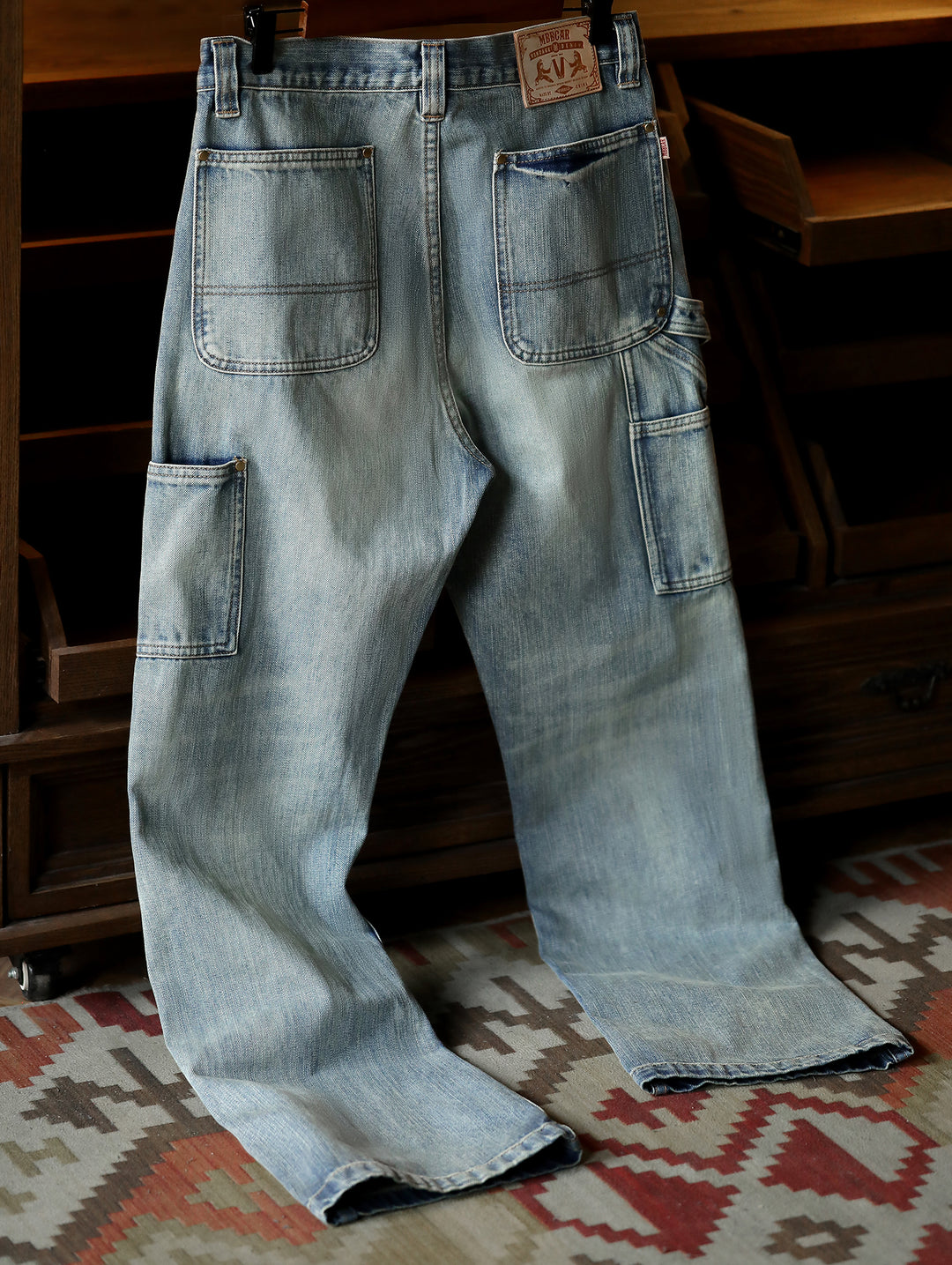 Washed Double Knee B01 Lumberjack Denim Flare Jeans