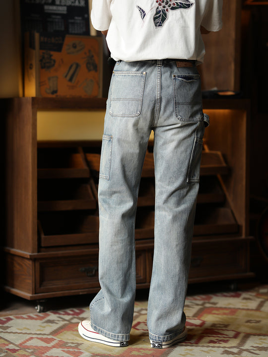 Washed Double Knee B01 Lumberjack Denim Flare Jeans