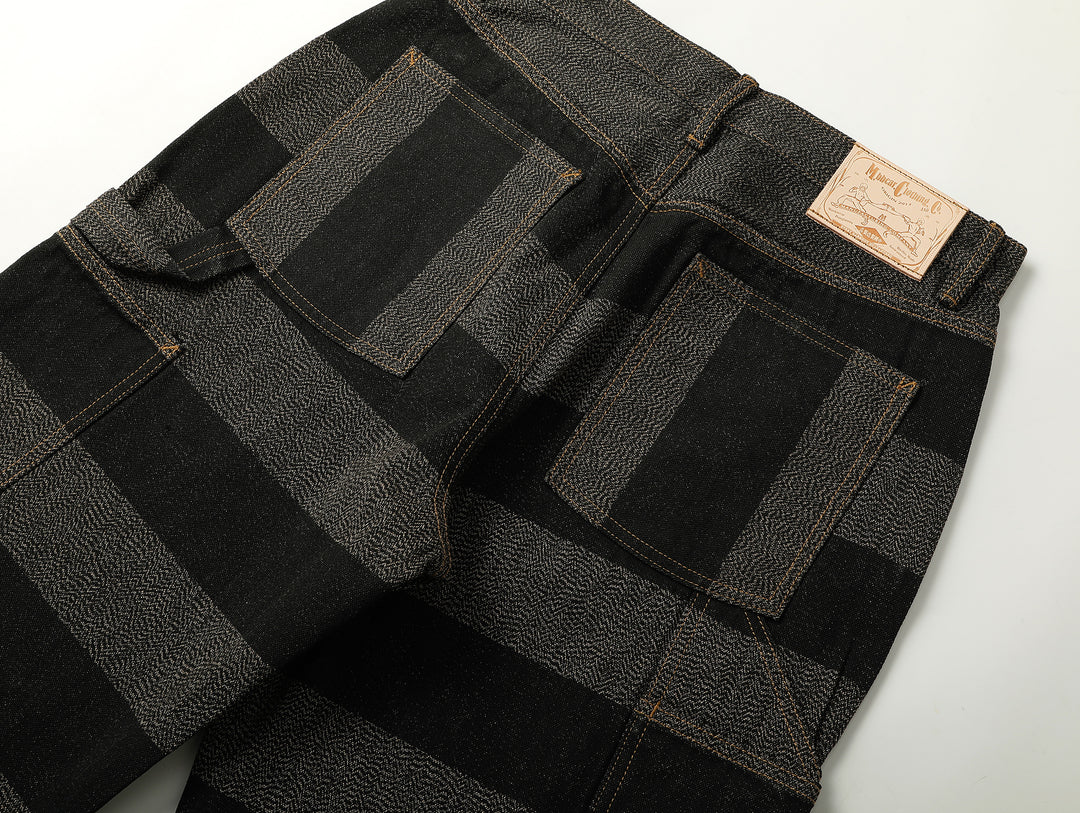 Salt-and-Pepper Selvedge Trim Prison jeans