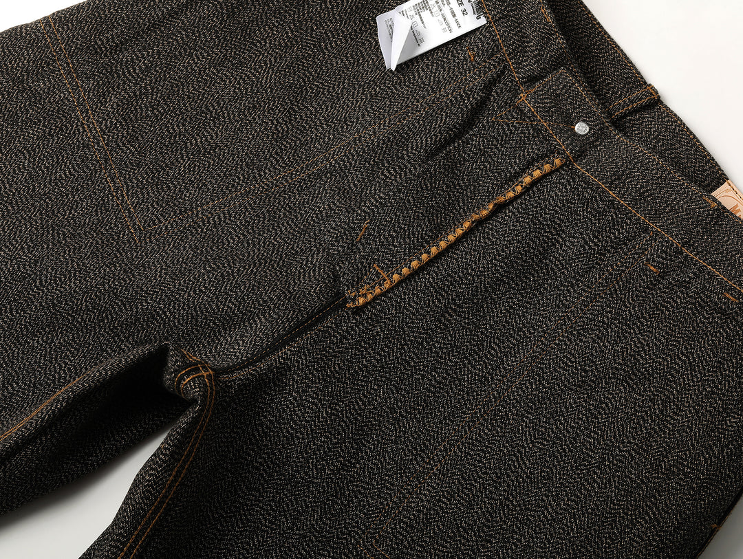 Salt-and-Pepper Selvedge Trim Prison jeans