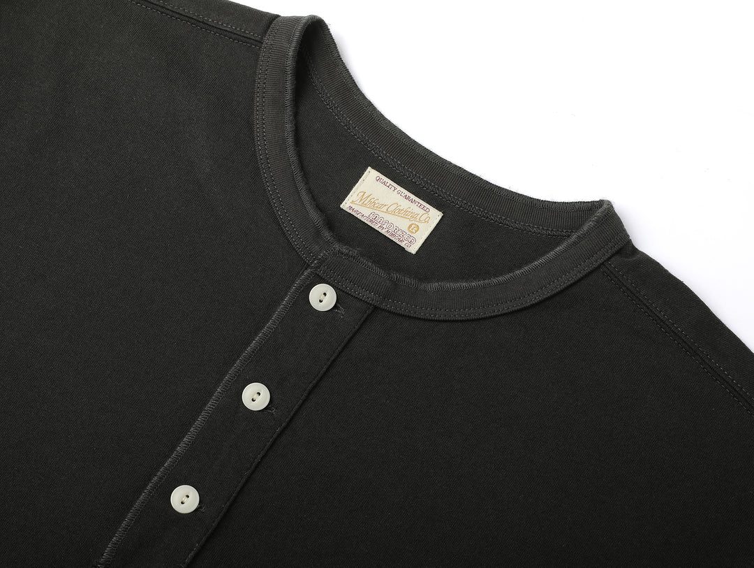 Classic Long-sleeve Henley shirt-White