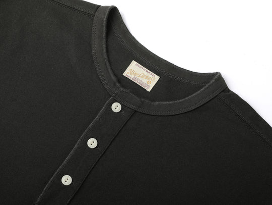 Classic Long-sleeve Henley shirt-White