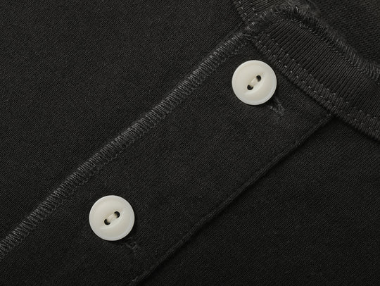 Classic Long-sleeve Henley shirt-White
