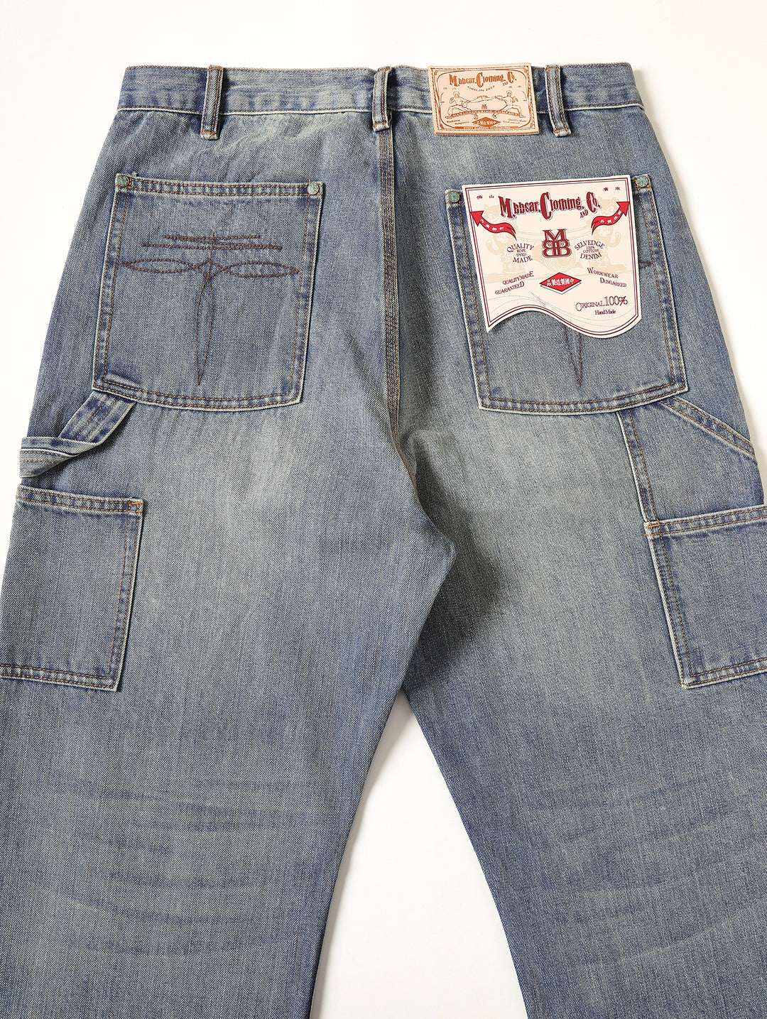 Western Logger Wide-Leg jeans-Washed Distressed