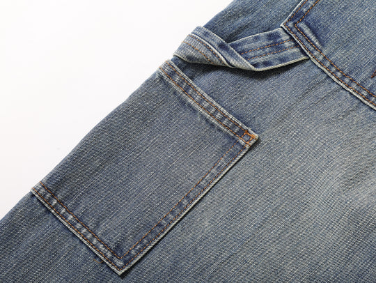 Western Logger Wide-Leg jeans-Washed Distressed