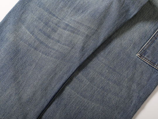 Western Logger Wide-Leg jeans-Washed Distressed