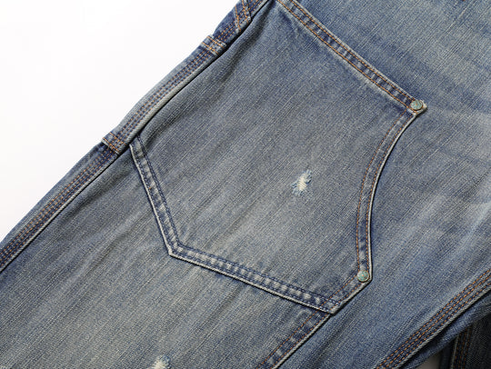 Western Logger Wide-Leg jeans-Washed Distressed
