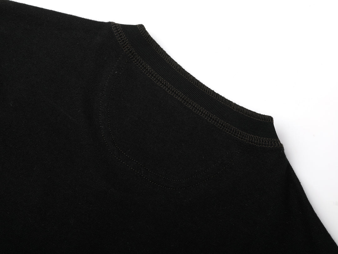 Western Series Women's Embroidered Bib-front Henley shirt-Black