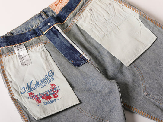 Western Logger Wide-Leg jeans-Washed Distressed
