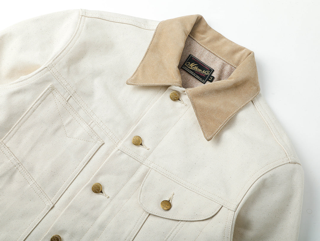 Natural Cottonseed Selvedge Canvas Wool-Blend Lined Cruiser Jacket