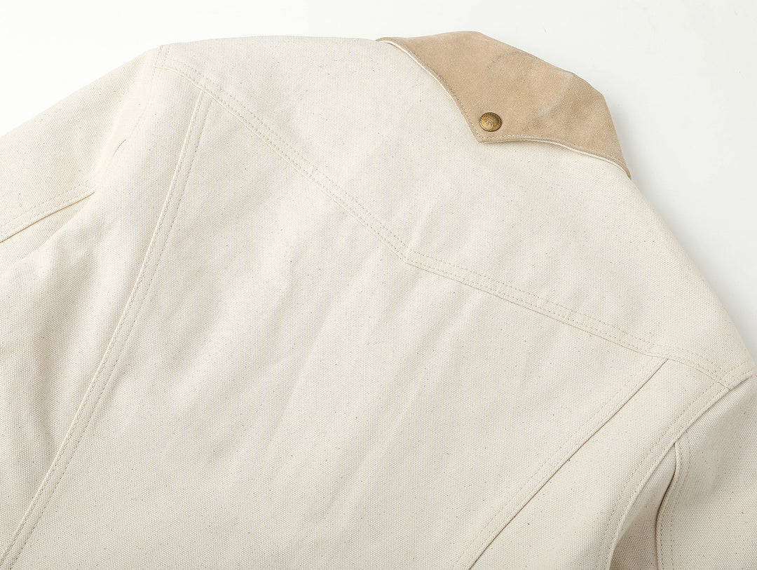Natural Cottonseed Selvedge Canvas Wool-Blend Lined Cruiser Jacket
