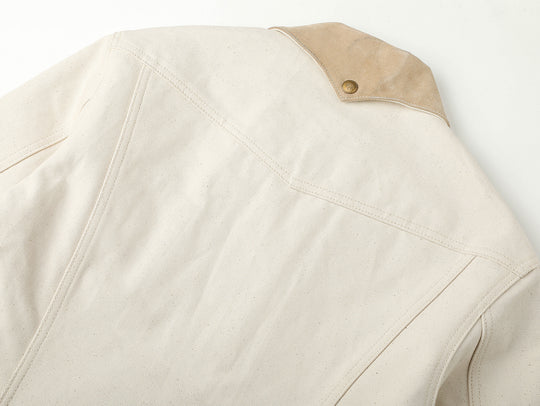 Natural Cottonseed Selvedge Canvas Wool-Blend Lined Cruiser Jacket