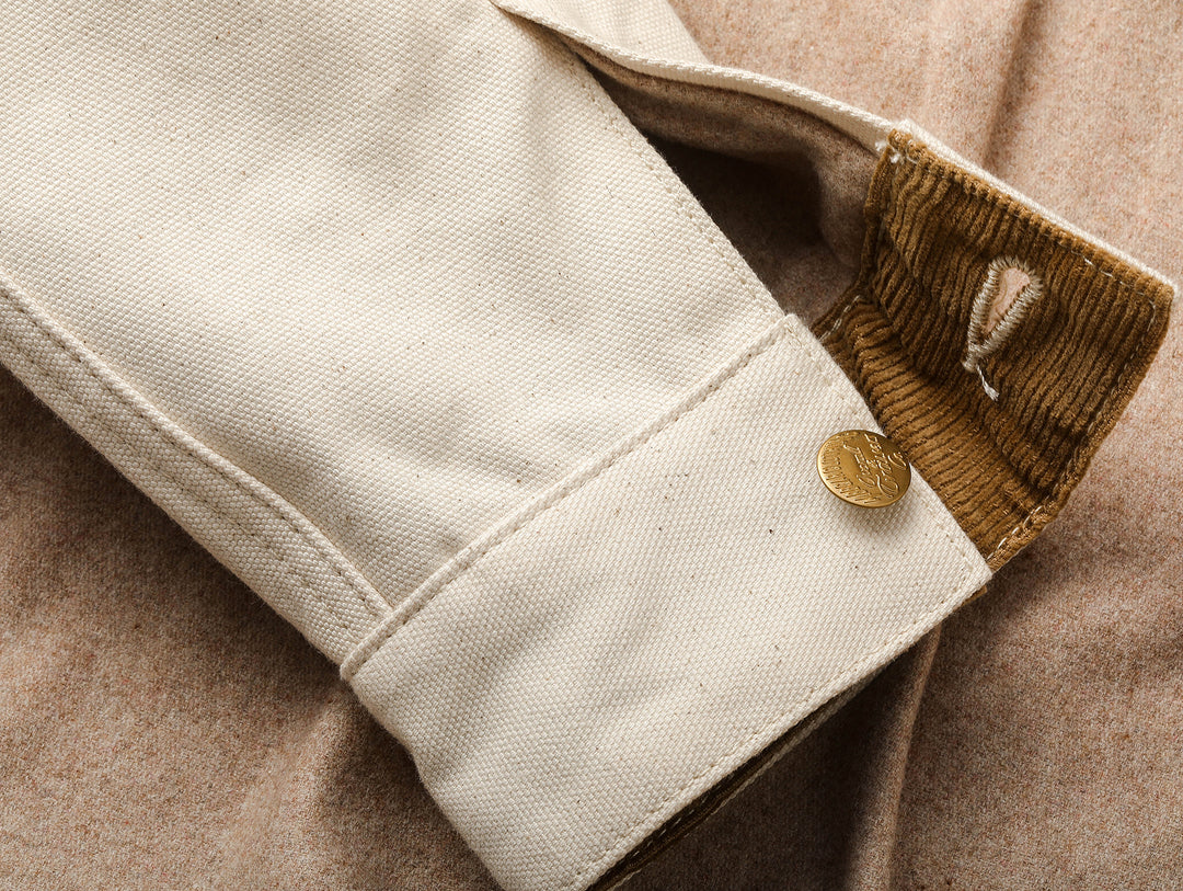 Natural Cottonseed Selvedge Canvas Wool-Blend Lined Cruiser Jacket