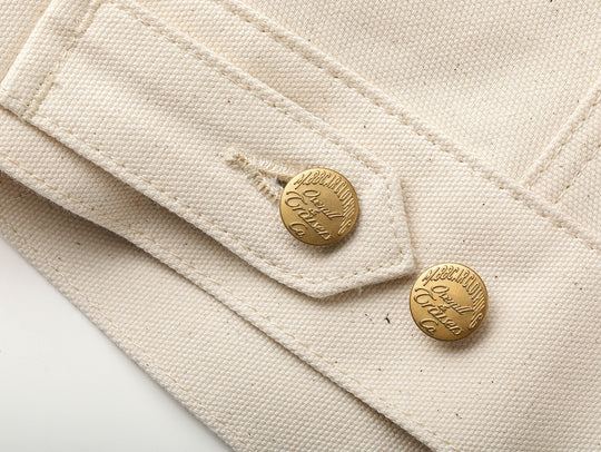 Natural Cottonseed Selvedge Canvas Wool-Blend Lined Cruiser Jacket