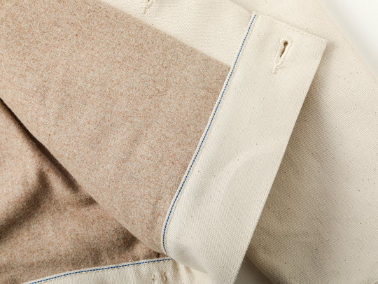Natural Cottonseed Selvedge Canvas Wool-Blend Lined Cruiser Jacket