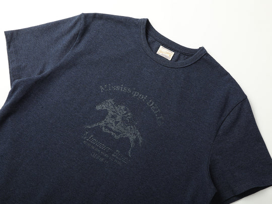 Blue Heather T-shirt-Dark blue