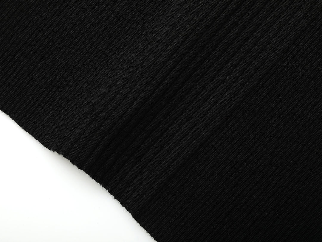 Motorcycle-Style Striped Sport Sweater