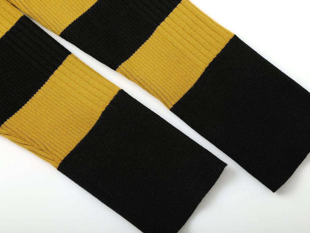Motorcycle-Style Striped Sport Sweater