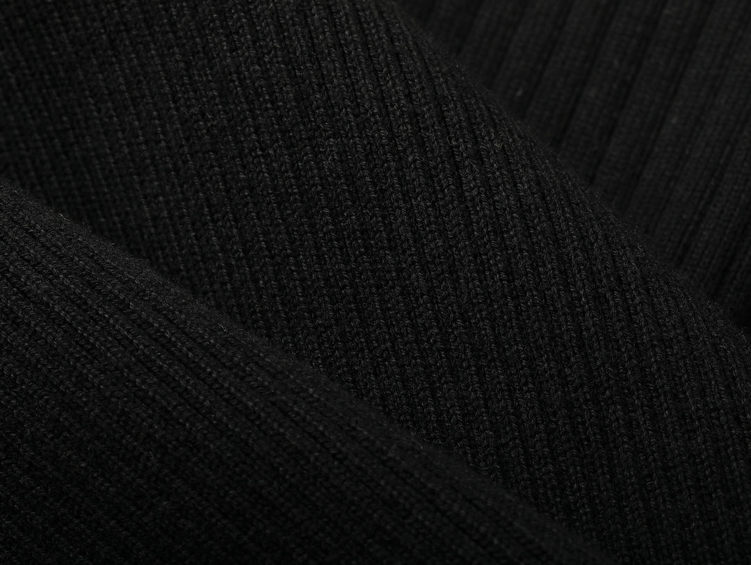 Motorcycle-Style Striped Sport Sweater