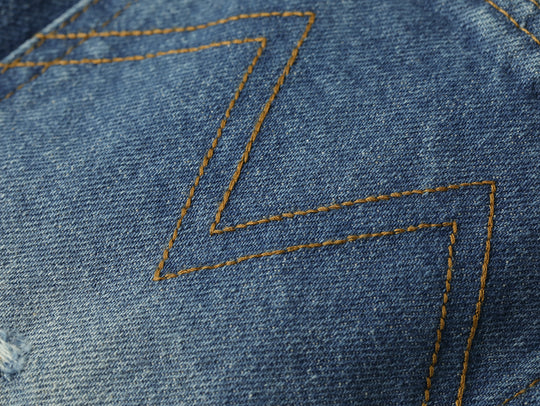 Retro Distressed Denim Shorts-Ice Blue
