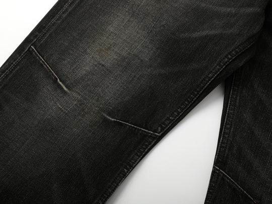 14oz Black Swordsman Washed Pleated jeans
