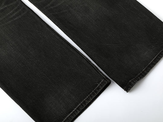 14oz Black Swordsman Washed Pleated jeans