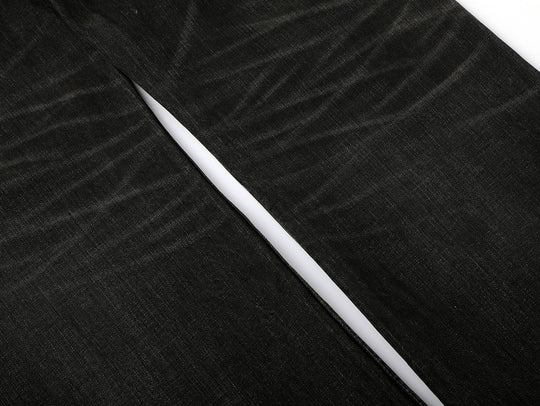 14oz Black Swordsman Washed Pleated jeans