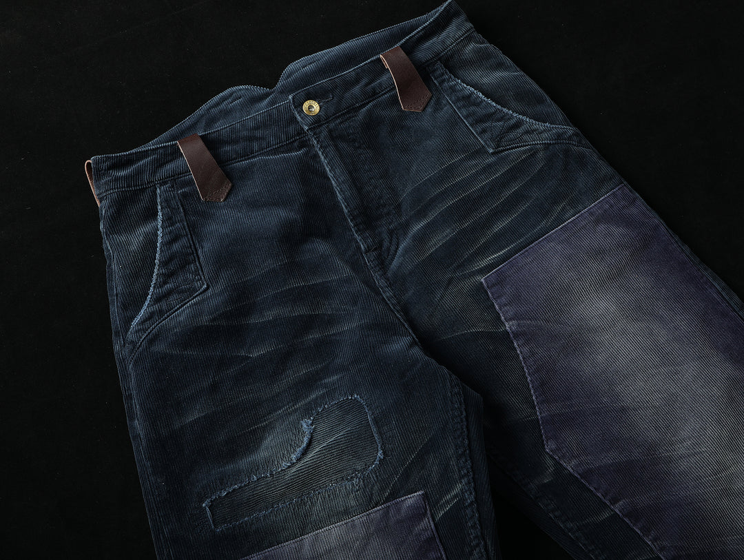 Mvc&Co. 717# Patchwork corduroy wide-leg pants