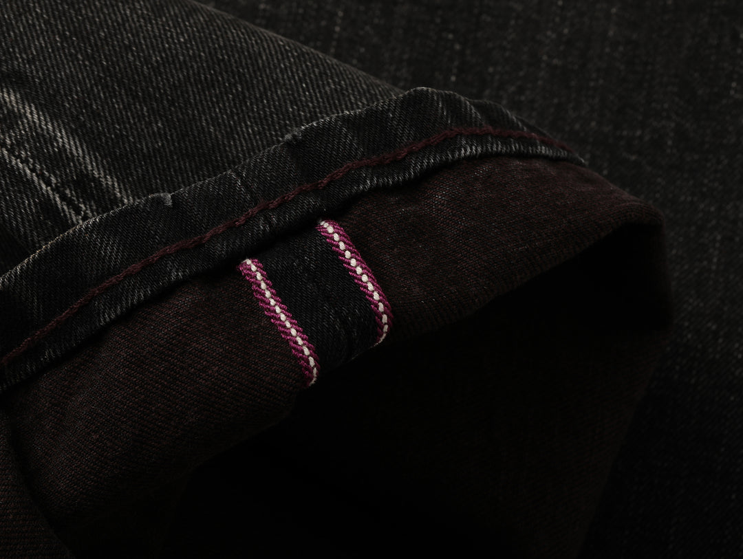 14oz Black Swordsman Washed Pleated jeans