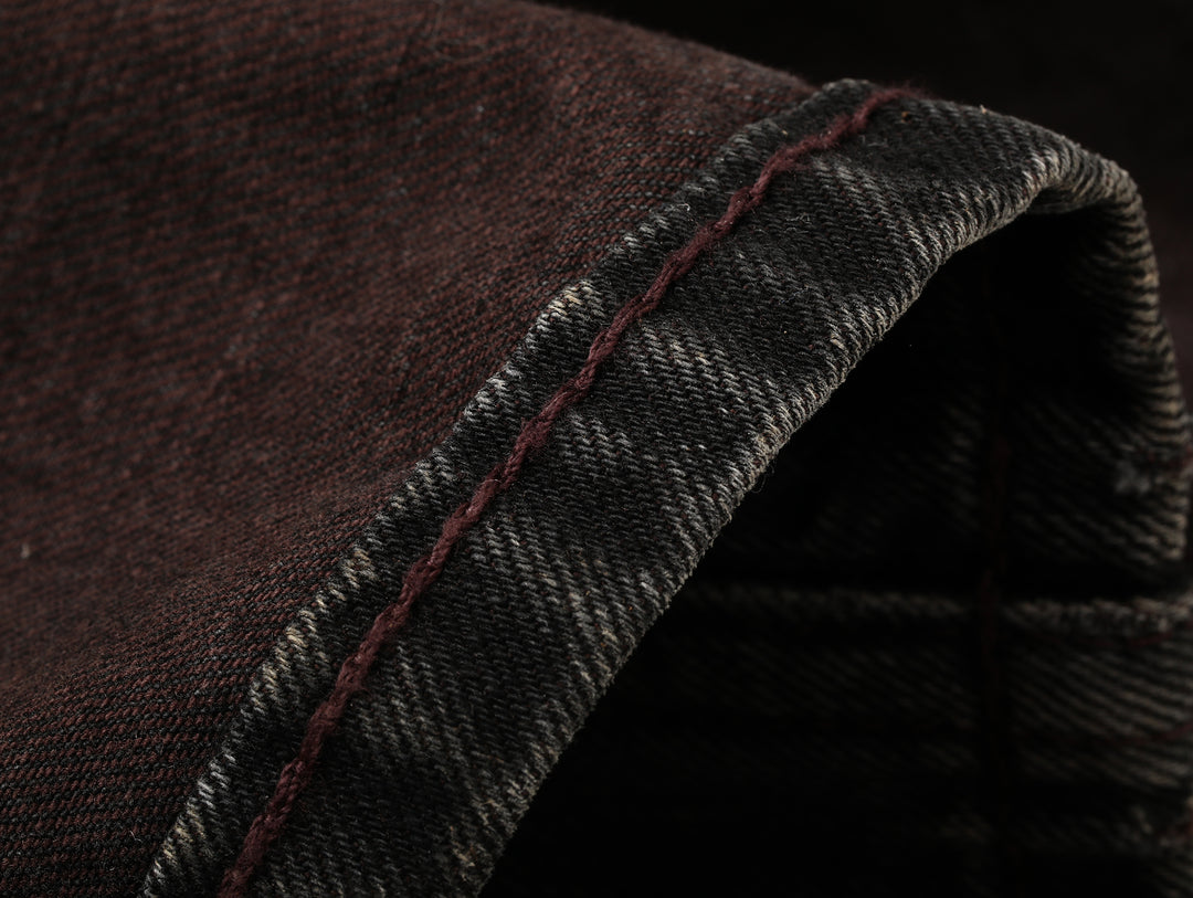 14oz Black Swordsman Washed Pleated jeans