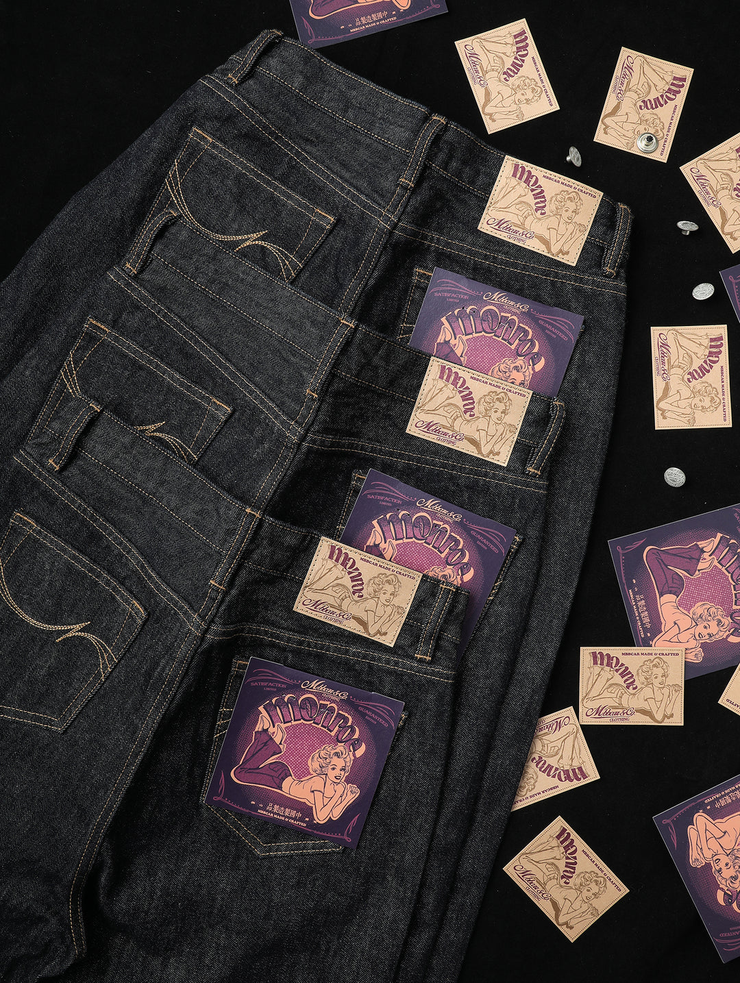 15oz Monroe II Flared jeans-Black Indigo
