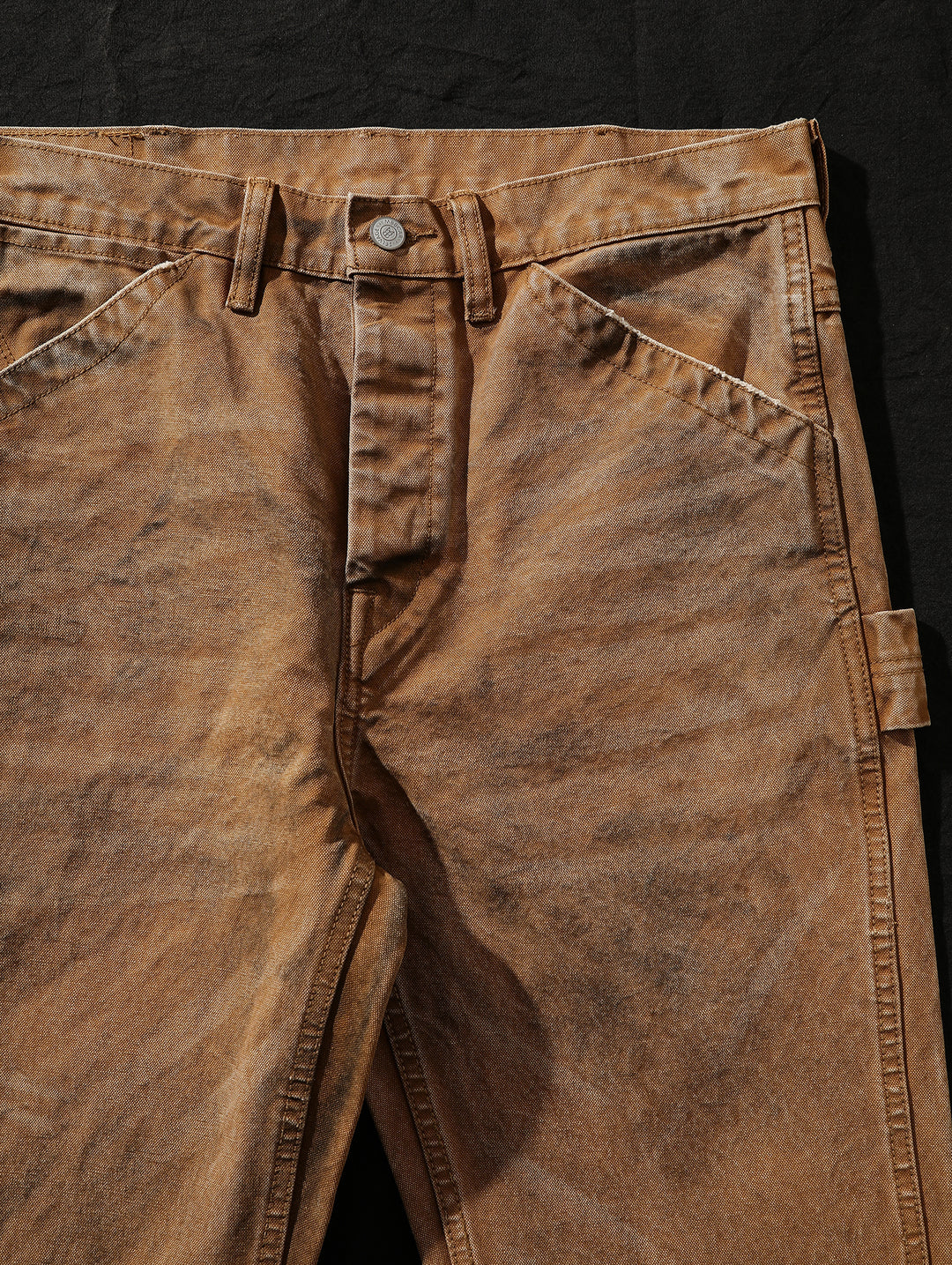 Dirty Wash Overdyed Distressed Straight-Fit Logger jeans