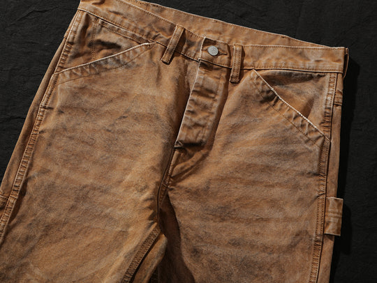 Dirty Wash Overdyed Distressed Straight-Fit Logger jeans