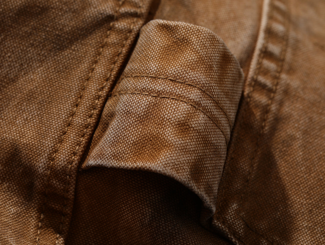 Dirty Wash Overdyed Distressed Straight-Fit Logger jeans
