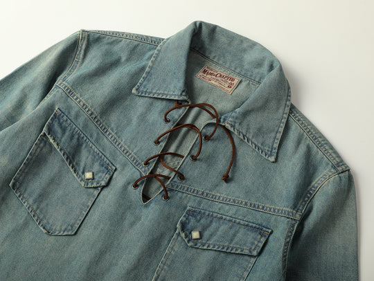 Western Series Denim Lace-Up Western shirt