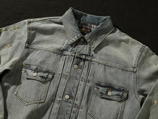 Distressed Washed Denim Jacket