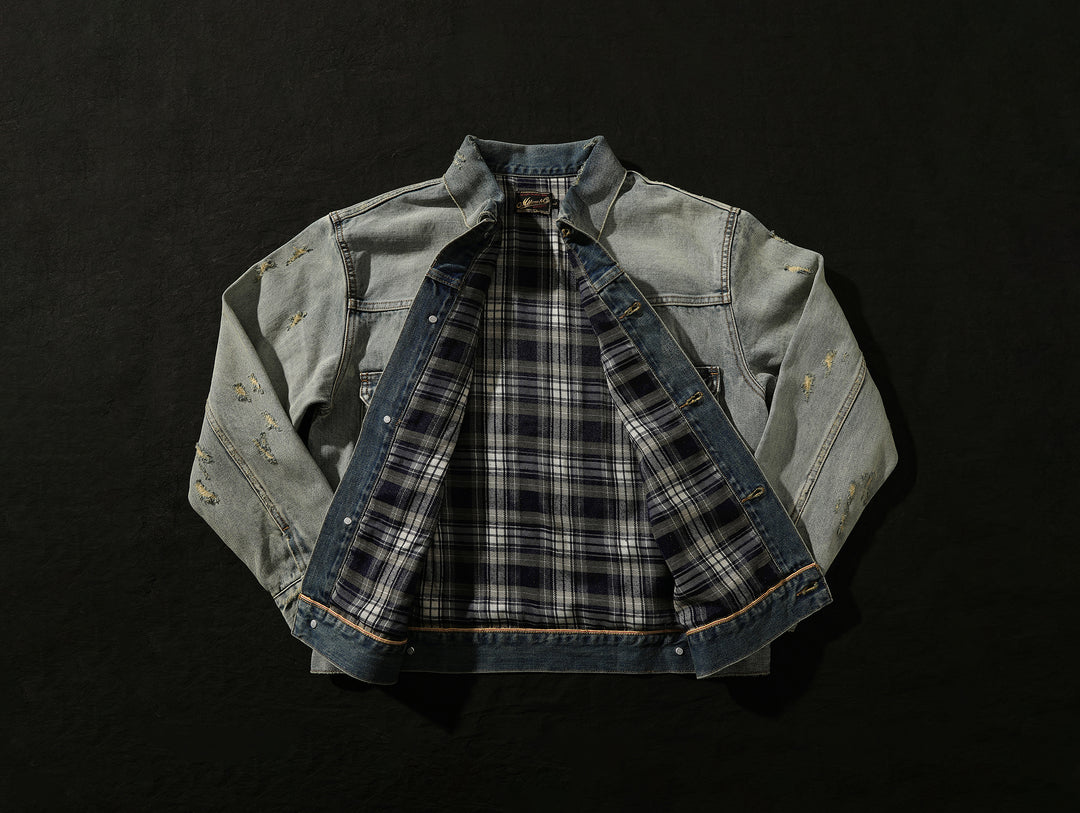 Distressed Washed Denim Jacket