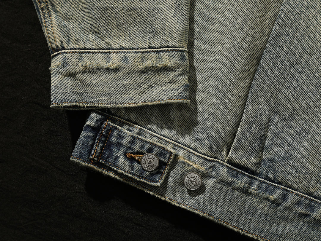 Distressed Washed Denim Jacket