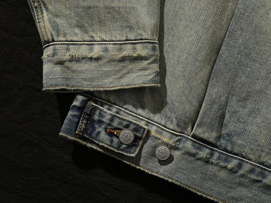 Distressed Washed Denim Jacket