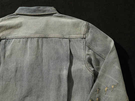 Distressed Washed Denim Jacket