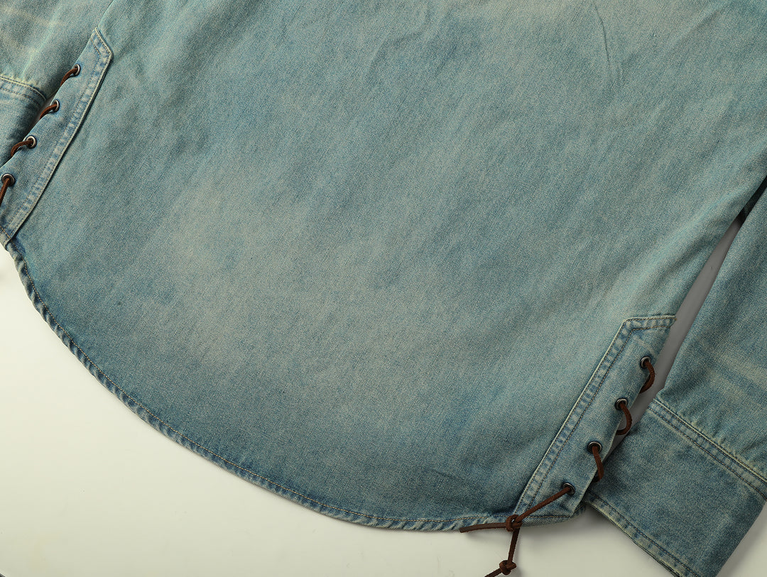 Western Series Denim Lace-Up Western shirt
