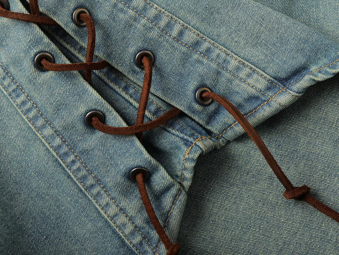 Western Series Denim Lace-Up Western shirt