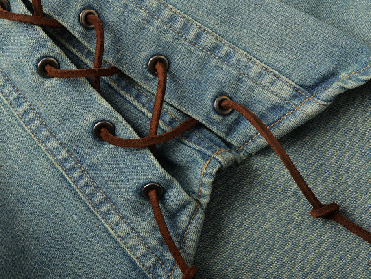 Western Series Denim Lace-Up Western shirt