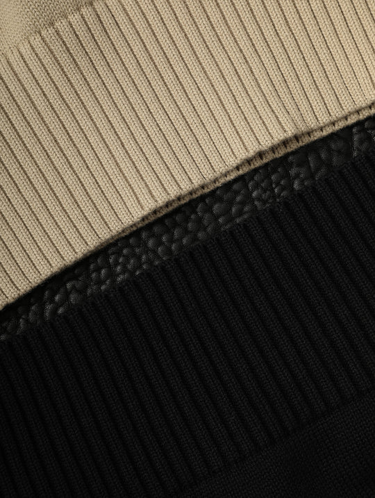 Ivy-Style Crewneck Sport Sweater-Apricot