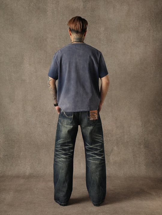 Sun-Faded Aged Patchwork T-shirt