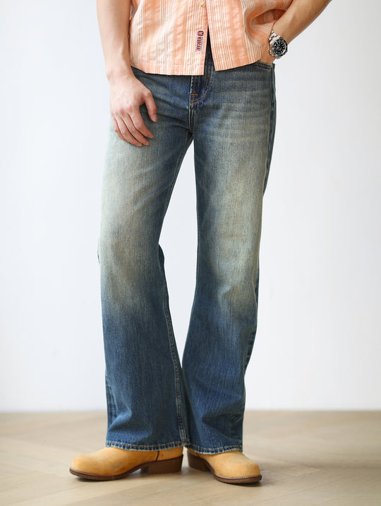 Nevada Wash Selvedge Denim Flared jeans